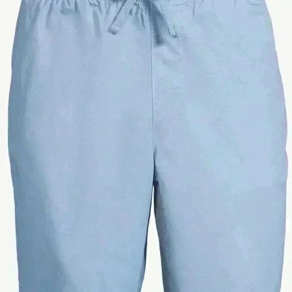 Free Assembly Men's Azure Blue Cotton E-Waist Utility Drawstring Shorts w Pocket - Picture 5 of 10